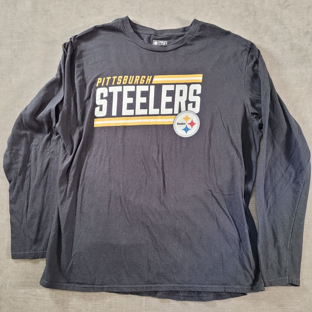 Pittsburg Steelers Long Sleeve T Shirt Pro Line‎ Fanatics Logo Mens Size XL